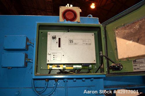Used Erema Plastic Recycling Plant, Model RM120/35. Consists of (1) Erema model RM120/35 single screw extruder, 4.7’’ (120mm) diameter x 124’’ long screw, approximate 28 to 1 L/D ratio. (10) zone ele...