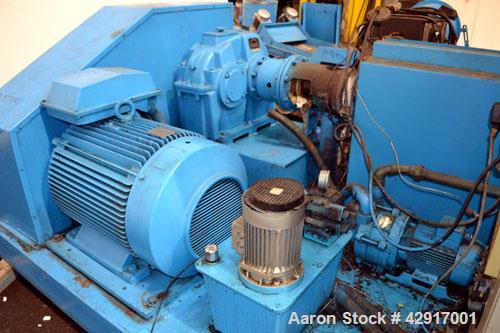 Used Erema Plastic Recycling Plant, Model RM120/35. Consists of (1) Erema model RM120/35 single screw extruder, 4.7’’ (120mm) diameter x 124’’ long screw, approximate 28 to 1 L/D ratio. (10) zone ele...