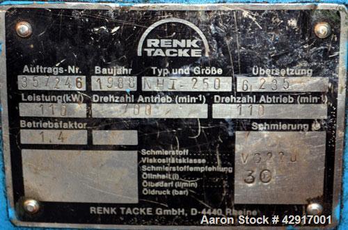 Used Erema Plastic Recycling Plant, Model RM120/35. Consists of (1) Erema model RM120/35 single screw extruder, 4.7’’ (120mm) diameter x 124’’ long screw, approximate 28 to 1 L/D ratio. (10) zone ele...