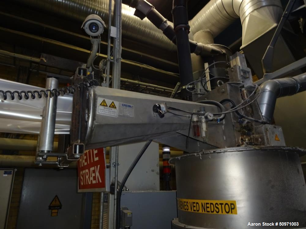 Used Erema Edge Trim Plastic Recycling Line, Type KAG 756