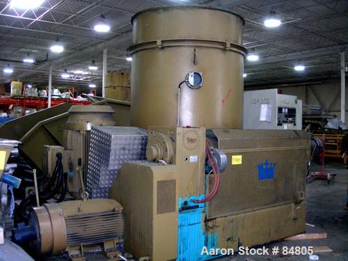 USED: Erema recycling line consisting of (1) Erema 160mm (6.2") diameter single screw extruder, model KAG1700/160. Approx 16:1 L/D ratio. Electrically heated, air cooled. Side fed barrel. Driven by a...