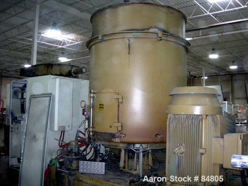USED: Erema recycling line consisting of (1) Erema 160mm (6.2") diameter single screw extruder, model KAG1700/160. Approx 16:1 L/D ratio. Electrically heated, air cooled. Side fed barrel. Driven by a...
