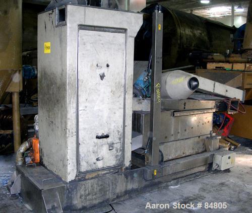 USED: Erema recycling line consisting of (1) Erema 160mm (6.2") diameter single screw extruder, model KAG1700/160. Approx 16:1 L/D ratio. Electrically heated, air cooled. Side fed barrel. Driven by a...