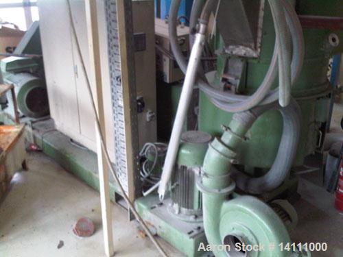 Used Erema RM60-E Plastic Recycling Line consisting of:  (1) Erema agglomerator; (1) Erema 60 mm single screw extruder with double degassing ports; (1) double screen changer; (1) pelletizer; (1) sift...