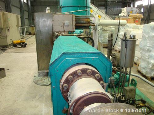 Used Erema RGA 160 TVE-HG Repelletizing Line comprised of:  (1) Erema RGA 160 TVE-HG single screw extruder, screw diameter 6.3" (160 mm), output capacity 1.3 tons/h (1200 kg/h), used on PE, LDPE and ...