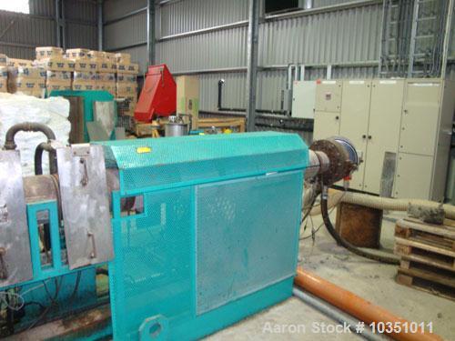 Used Erema RGA 160 TVE-HG Repelletizing Line comprised of:  (1) Erema RGA 160 TVE-HG single screw extruder, screw diameter 6.3" (160 mm), output capacity 1.3 tons/h (1200 kg/h), used on PE, LDPE and ...