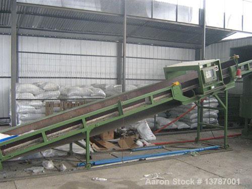 Used Erema RGA 120. Approximate 32:1 L/D ratio, capacity of 1500 to 1600 lbs/hour. Electrically heated, air cooled, double vented barrel. Driven by a 170 kW DC motor thru a gearbox. Includes new retr...