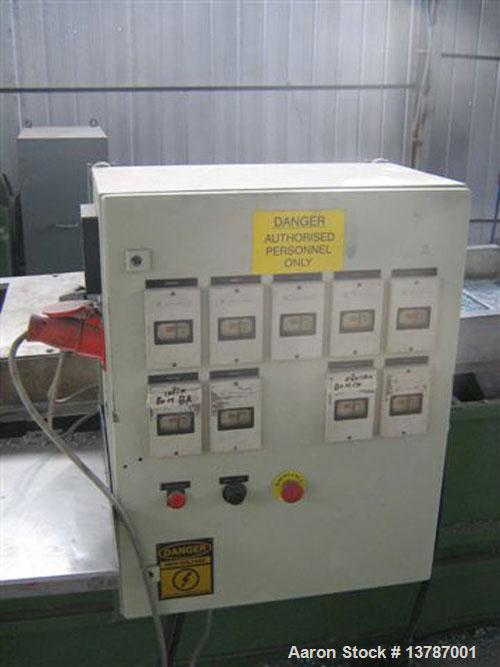 Used Erema RGA 120. Approximate 32:1 L/D ratio, capacity of 1500 to 1600 lbs/hour. Electrically heated, air cooled, double vented barrel. Driven by a 170 kW DC motor thru a gearbox. Includes new retr...
