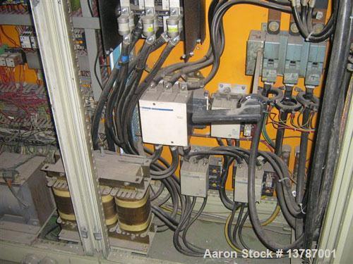 Used Erema RGA 120. Approximate 32:1 L/D ratio, capacity of 1500 to 1600 lbs/hour. Electrically heated, air cooled, double vented barrel. Driven by a 170 kW DC motor thru a gearbox. Includes new retr...