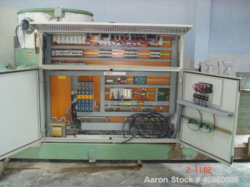 Used Erema Extruder, model RM 120 TE. Manufactured in 1997. Includes inclined belt conveyor, metal detector, extruder, agglomachine, online continuous screen changer. Last application: PET 600-700 kg...