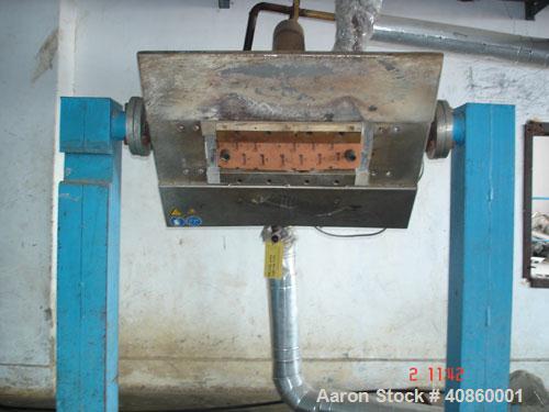 Used Erema Extruder, model RM 120 TE. Manufactured in 1997. Includes inclined belt conveyor, metal detector, extruder, agglomachine, online continuous screen changer. Last application: PET 600-700 kg...