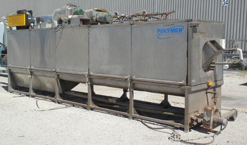 Used Polymer Recovery Systems PlastiCycler System Consisting Of: (1) Plasticycler continuious washer and dryer. Approximate 46’’ diameter x 270’’ long stainless steel perforated tube, (5) 48’’ long s...