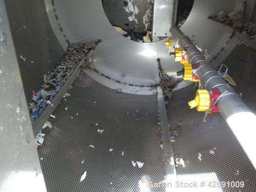 Used Polymer Recovery Systems PlastiCycler System Consisting Of: (1) Plasticycler continuious washer and dryer. Approximate 46’’ diameter x 270’’ long stainless steel perforated tube, (5) 48’’ long s...