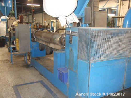 Used Reifenhauser RT1651-1-120-30 Recycling Line.  Vacuum vented.  Comprised of (1) forced feeder, (1) Kreyenborg screen changer; (1) die face cutter, (1) dryer.  50 Hz.