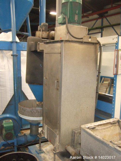 Used Reifenhauser RT1651-1-120-30 Recycling Line.  Vacuum vented.  Comprised of (1) forced feeder, (1) Kreyenborg screen changer; (1) die face cutter, (1) dryer.  50 Hz.