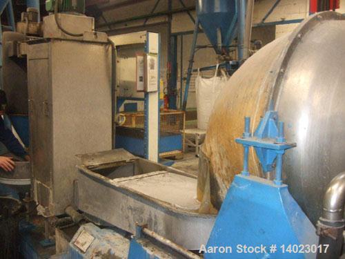Used Reifenhauser RT1651-1-120-30 Recycling Line.  Vacuum vented.  Comprised of (1) forced feeder, (1) Kreyenborg screen changer; (1) die face cutter, (1) dryer.  50 Hz.