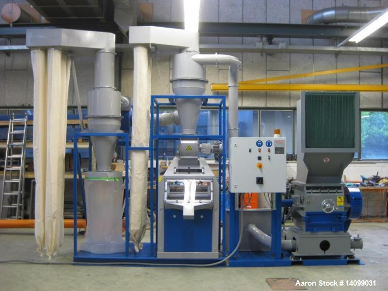 Used S&P Cable Granulation Plant. Including: mill, blower, drier, electrical control cabinet. Mounted on two skids. Total drive 41.3 HP (31 kW), 50Hz. Capacity: 661 lbs/hour (300 kg/h).