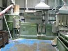 USED: Erema 100 mm RGA100e reclaim line. Agglomerator, 100 mm diameter extruder, twin vent, spag die head, conveyor and pelletizer.Year 1992