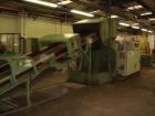 Used Erema RGA 80 T Recycling Line, built 1995. Capacity 441 lbs/h (200 kg/h) of dry non-printed LDPE flexible film. Comprised of:  (1) Belt conveyor, (1) metal detector, (1) RM-combination RM-808T, ...
