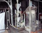 Used Sorema PE/PP Recycling Line, built 1996, comprised of (1) Sorema feeding shaft with guillotine shear, capacity 3300 lbs/h (1500 kg/h), 40+2 hp/30+1.5 kW drive. (1) Sorema conveyor belt with mech...