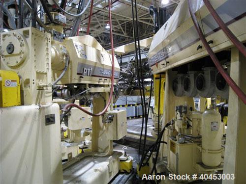 Used PTI (2004) multi layer sheet extrusion line including the following: A) (1) Used PTI model 6000 Trident series 6", 28:1 extruder having a 7-zone electrically heated air cooled barrel at an appro...