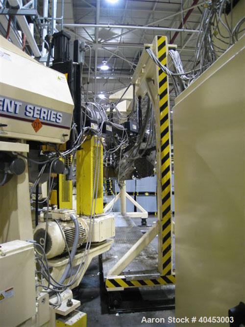 Used PTI (2004) multi layer sheet extrusion line including the following: A) (1) Used PTI model 6000 Trident series 6", 28:1 extruder having a 7-zone electrically heated air cooled barrel at an appro...