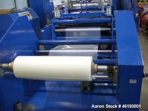Used Complete Extrusion Line for Flat Sheet PP and PS. Film width up to 850 mm. Film thickness from 0.2 up to 1.5 mm. Consisting of: Kuhne screw diameter 70 mm x 33 D. 4 heating zones, cooling with f...