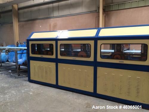 Used Pitac XPS Foam Extrusion Line. Built 2004. Capacity 551 lbs/h (250 kg/h). Output thickness 0.98"-2.36" (25-60 mm), density 2570-3814 lbs/ft3 (33-49 kg/m3). Comprised of (1) hopper, (1) extruder,...