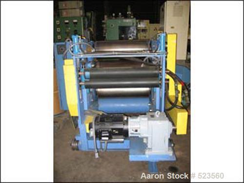 USED: Three roll sheet stack. (3) rolls with 33" face x 12" diameter cored rolls, with hydraulic gap adjustment, single row,...