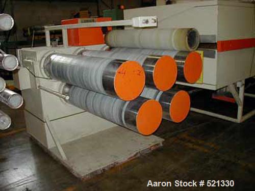 USED: APV Sterling extrusion line for the production of PP filament for woven sacks/bags. Line includes (1) APV Sterling 4.5" extruder, 30:1 L/D ratio single screw extruder, 200 hp main drive motor; ...