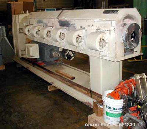USED: APV Sterling extrusion line for the production of PP filament for woven sacks/bags. Line includes (1) APV Sterling 4.5" extruder, 30:1 L/D ratio single screw extruder, 200 hp main drive motor; ...