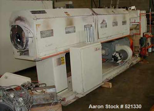 USED: APV Sterling extrusion line for the production of PP filament for woven sacks/bags. Line includes (1) APV Sterling 4.5" extruder, 30:1 L/D ratio single screw extruder, 200 hp main drive motor; ...
