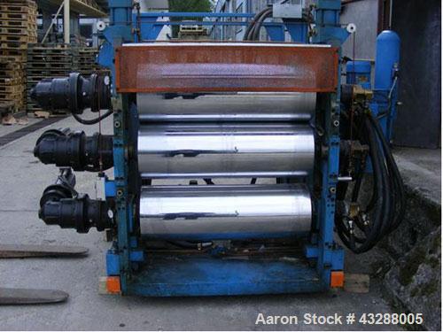 Used Amut Film Extrusion Line comprised of (1) Amut EA 75/35 D, 2.95" (75 mm) diameter single screw extruder, L/D 35, used for PS/PP, output PS 441 lbs/h (200 kg/h), PP 397 lbs/h (180 kg/h), thicknes...
