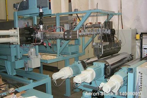Used-Barmag Coex Sheet Film Line with 2 extruders for A-B-A layer structure. (1) 3.54" (90 mm) with 176 hp/132 kW DAC motor ...