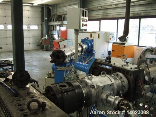 Used Battenfeld Co-Extrusion Sheet Line, capacity PP 260 kg/h, PS 290 kg/h, overhauled in 2010. Comprised of (1) Battenfeld 1-75-30B single screw extruder, screw diameter 2.95 (75 mm), L/D 30, 6 heat...