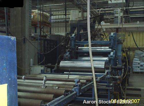 USED: Battenfeld 900mm coextrusion sheet line to process normal PSor HIPS. Main extruder with screw diameter 160mm, coextrusion extruderdiameter 60mm, flat die 900mm, production capacity 450-500 kg/h...
