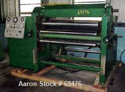 USED:Sheet line, 28" wide, consisting of: (1) Battenfeld 1.5"diameter single screw extruder, 24:1 L/D ratio, 3 zone electricallyheated, air cooled; 3" diameter water cooled feed throat with hopper,ap...