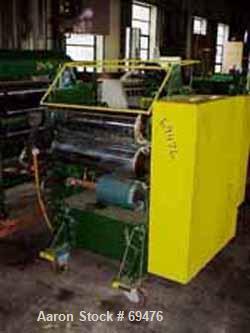 USED:Sheet line, 28" wide, consisting of: (1) Battenfeld 1.5"diameter single screw extruder, 24:1 L/D ratio, 3 zone electricallyheated, air cooled; 3" diameter water cooled feed throat with hopper,ap...
