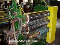 USED:Sheet line, 28" wide, consisting of: (1) Battenfeld 1.5"diameter single screw extruder, 24:1 L/D ratio, 3 zone electricallyheated, air cooled; 3" diameter water cooled feed throat with hopper,ap...
