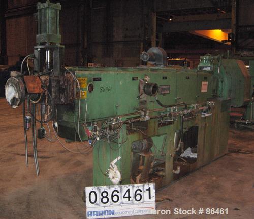 USED: Battenfeld Gloucester 52" wide co-ex sheet line consisting of: (1) Model 244-001 4.5" single screw extruder, approx 30:1 L/D ratio, 5 zone side vented barrel, electrically heated, water cooled,...