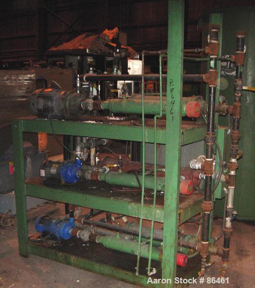 USED: Battenfeld Gloucester 52" wide co-ex sheet line consisting of: (1) Model 244-001 4.5" single screw extruder, approx 30:1 L/D ratio, 5 zone side vented barrel, electrically heated, water cooled,...