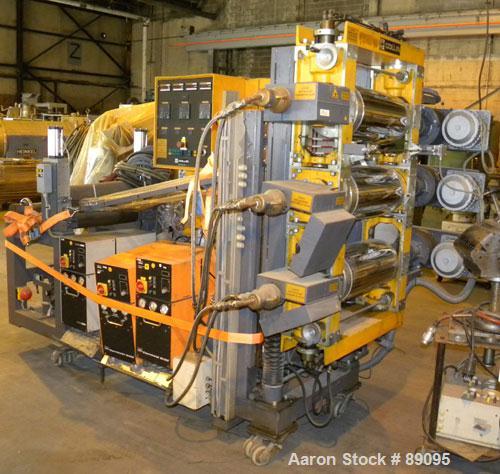 Used Battenfeld 17.5" Wide Sheet/Cast Film Line Consisting Of: (1) Battenfeld 60 MM (2.3") single screw extruder, model 1-60-30DV, serial #89-7782-62, approximate 30:1 L/D ratio, 5 zone non-vented ba...