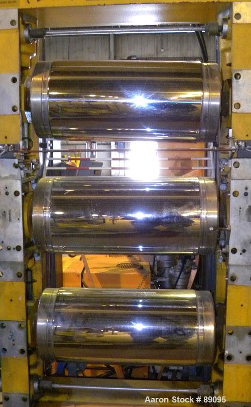 Used Battenfeld 17.5" Wide Sheet/Cast Film Line Consisting Of: (1) Battenfeld 60 MM (2.3") single screw extruder, model 1-60-30DV, serial #89-7782-62, approximate 30:1 L/D ratio, 5 zone non-vented ba...