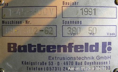 Used Battenfeld 17.5" Wide Sheet/Cast Film Line Consisting Of: (1) Battenfeld 60 MM (2.3") single screw extruder, model 1-60-30DV, serial #89-7782-62, approximate 30:1 L/D ratio, 5 zone non-vented ba...