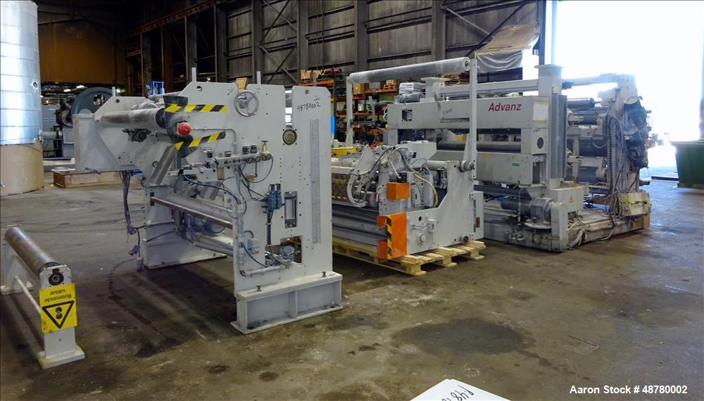 Used Berstorff 3 roll Sheet stack, 15.6" (400 mm) dia x 66.3" (1700 mm) straigh