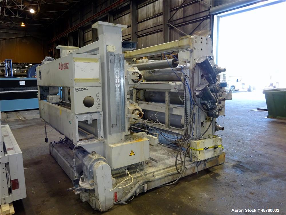 Used Berstorff 3 roll Sheet stack, 15.6" (400 mm) dia x 66.3" (1700 mm) straigh