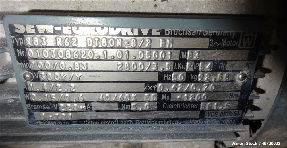 Used Berstorff 3 roll Sheet stack, 15.6" (400 mm) dia x 66.3" (1700 mm) straigh