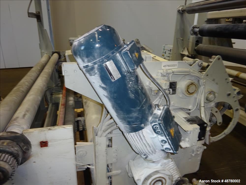 Used Berstorff 3 roll Sheet stack, 15.6" (400 mm) dia x 66.3" (1700 mm) straigh