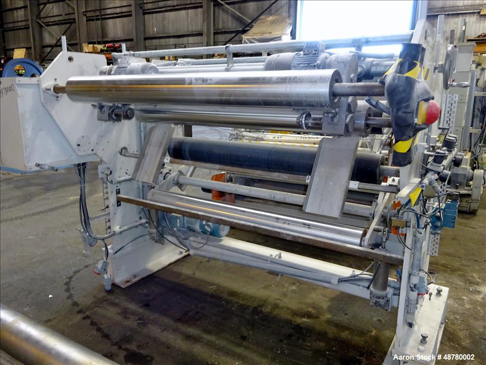 Used Berstorff 3 roll Sheet stack, 15.6" (400 mm) dia x 66.3" (1700 mm) straigh