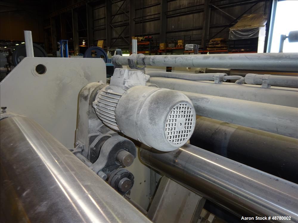 Used Berstorff 3 roll Sheet stack, 15.6" (400 mm) dia x 66.3" (1700 mm) straigh